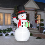 Load image into Gallery viewer, Gemmy Christmas Airblown Inflatable Snowman w/Gift Box Giant, 10 ft Tall, White
