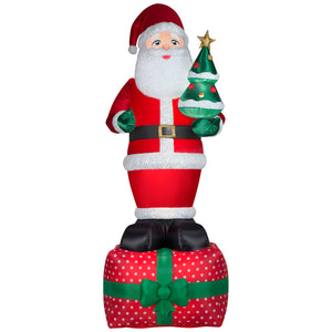 Gemmy Christmas Inflatable Luxe Santa on Gift Box, 10 ft Tall, Multi