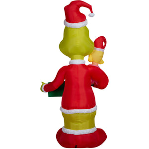 Gemmy Airblown Inflatable Grinch and Cindy Lou w/Naughty Nice Signs Giant Scene Dr. Seuss  , 8 ft Tall