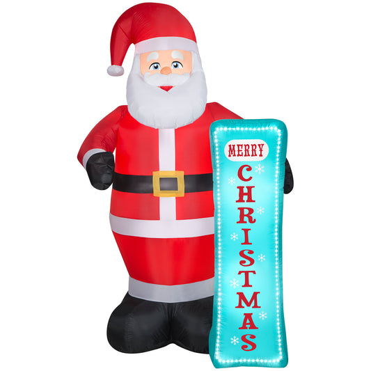 7-Ft Santa with Sign Christmas Inflatable