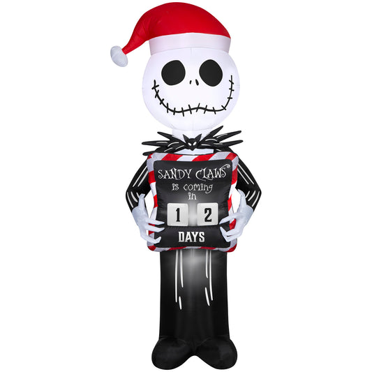 Christmas Inflatable Jack Skellington with Countdown, 8 ft Tall