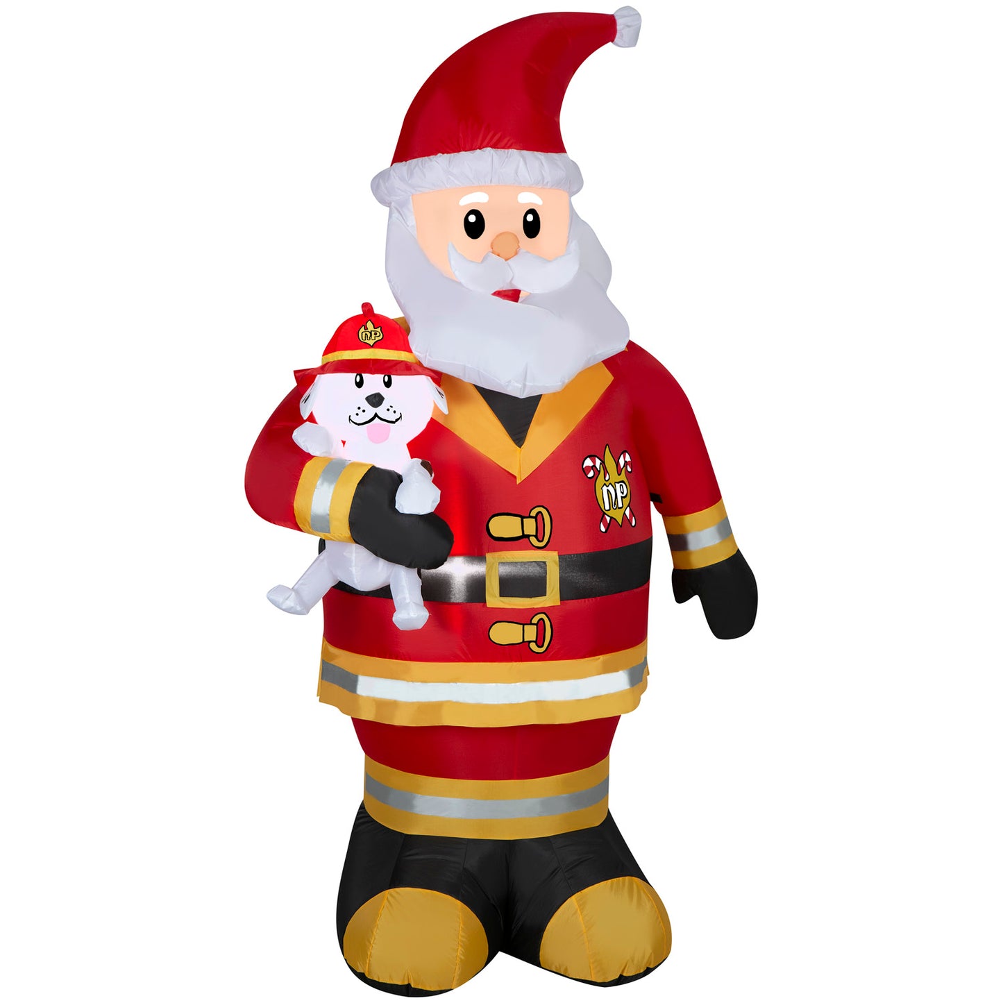 Christmas Inflatable Firefighter Santa, 7 ft Tall