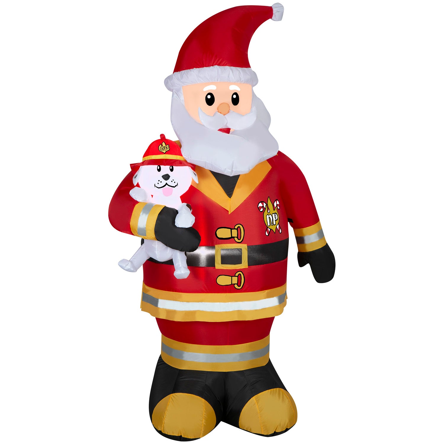 Christmas Inflatable Firefighter Santa, 7 ft Tall
