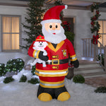 Load image into Gallery viewer, Gemmy Christmas Inflatable Firefighter Santa , 7 ft Tall, Multi
