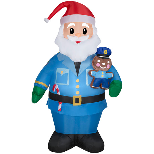 Christmas Inflatable Policeman Santa, 7 ft Tall