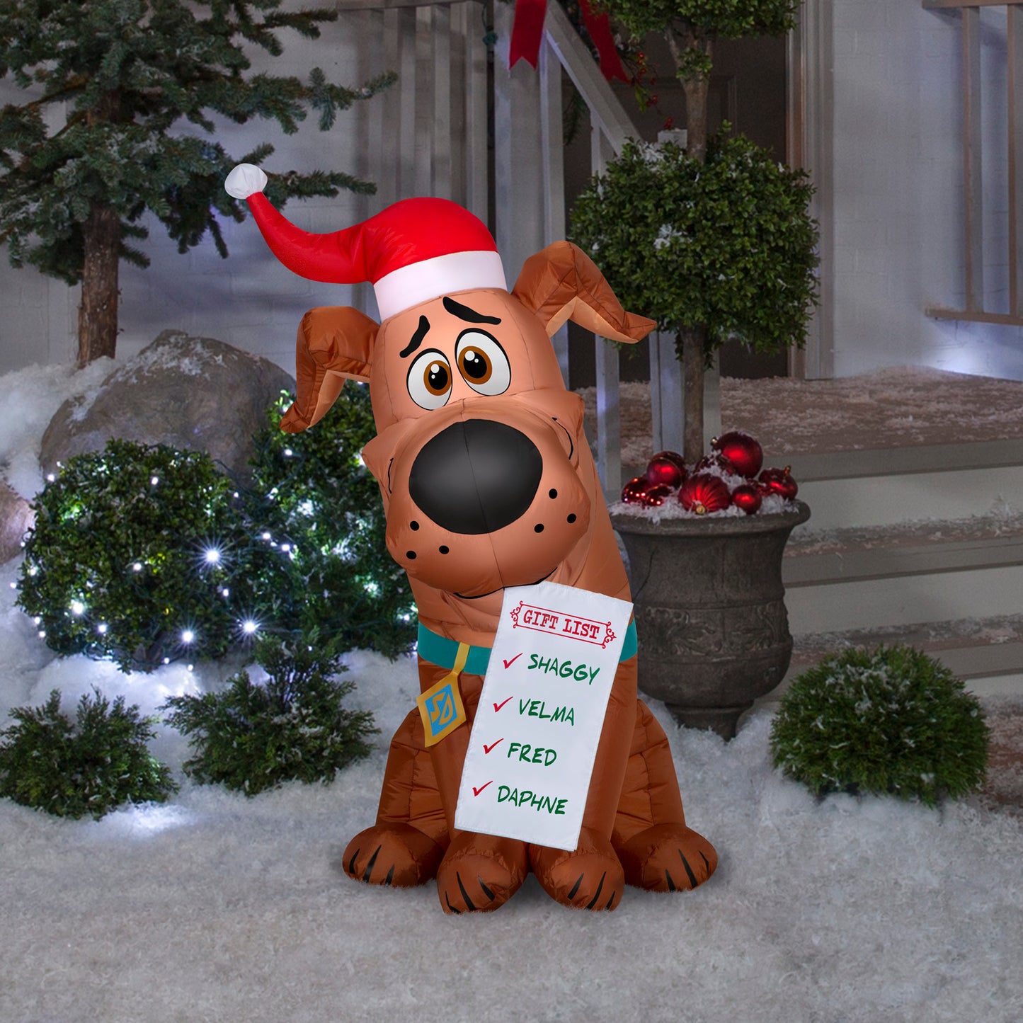 Christmas Inflatable SCOOB! with Gift List, 3.5 ft Tall lifestyle