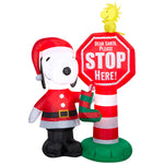 Load image into Gallery viewer, Gemmy Airblown Peanuts Snoopy Stop Here Sign Christmas Inflatable, 4.5-Ft, LED Yard Decor
