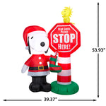 Load image into Gallery viewer, Gemmy Airblown Peanuts Snoopy Stop Here Sign Christmas Inflatable, 4.5-Ft, LED Yard Decor
