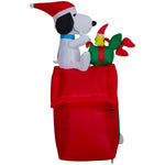 Load image into Gallery viewer, Gemmy Christmas Airblown Inflatable Snoopy and Woodstock on Doghouse Scene Peanuts, 5.5 ft Tall
