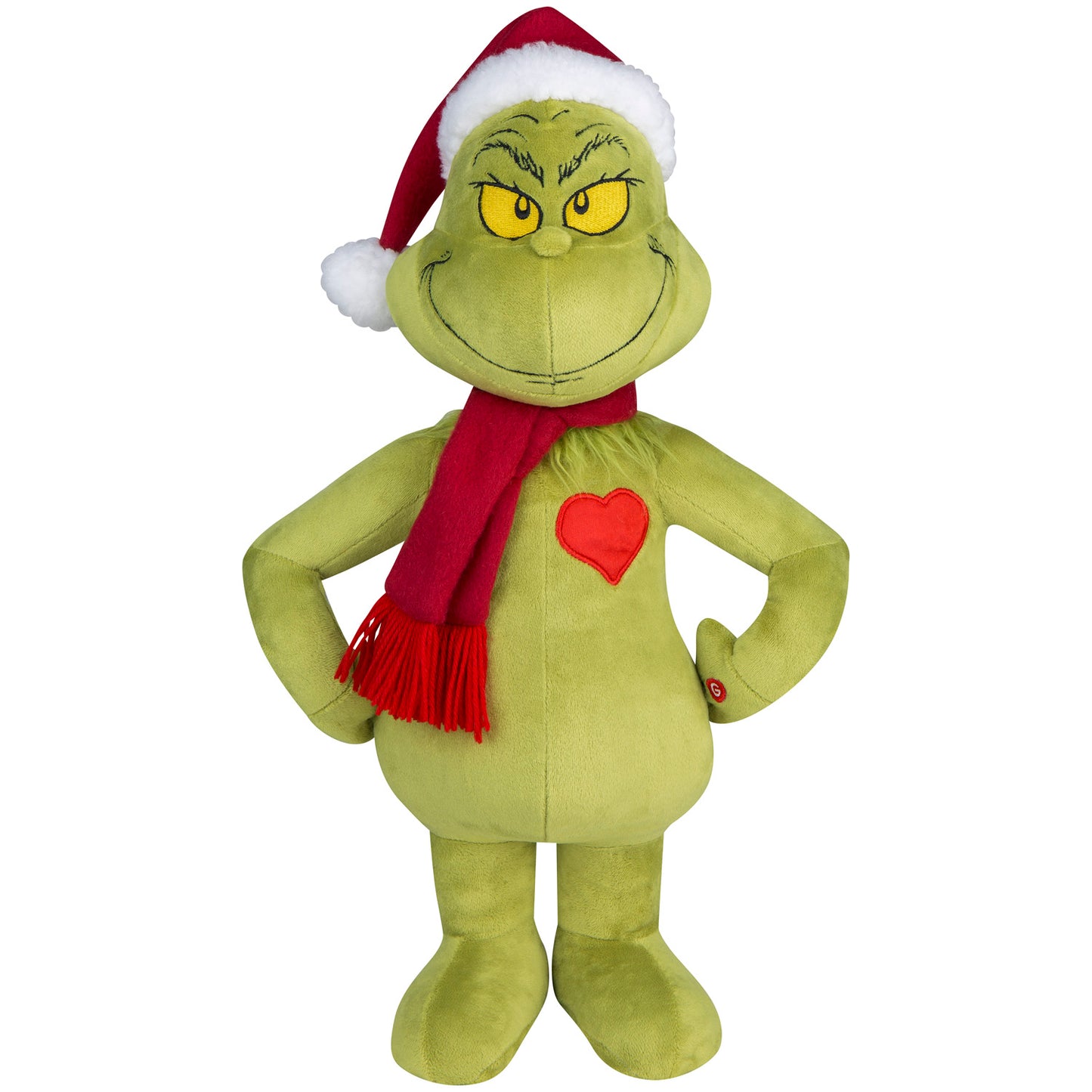 Grinch with Light Up Heart Christmas Porch Greeter