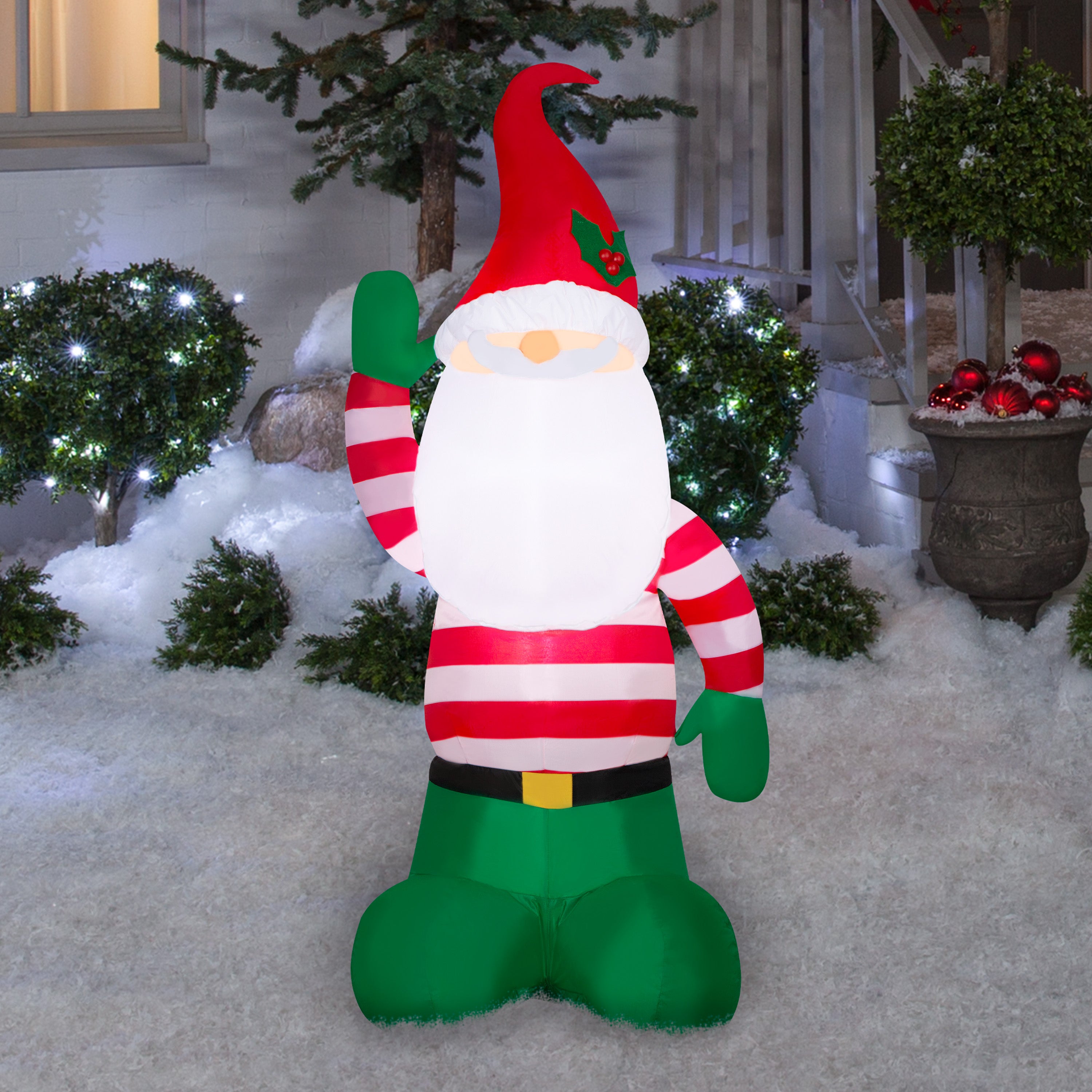 Gemmy Christmas Inflatable Gnome, 4 ft Tall, Multi