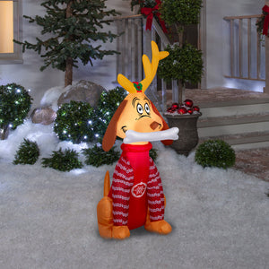 Gemmy Christmas Inflatable Max in Sweater, 4 ft Tall, Multi
