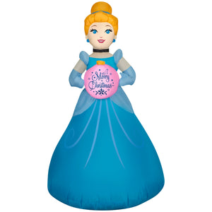 Gemmy Christmas Inflatable Cinderella with Ornament, 3.5 ft Tall, Multi