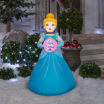 Load image into Gallery viewer, Gemmy Christmas Inflatable Cinderella with Ornament, 3.5 ft Tall, Multi
