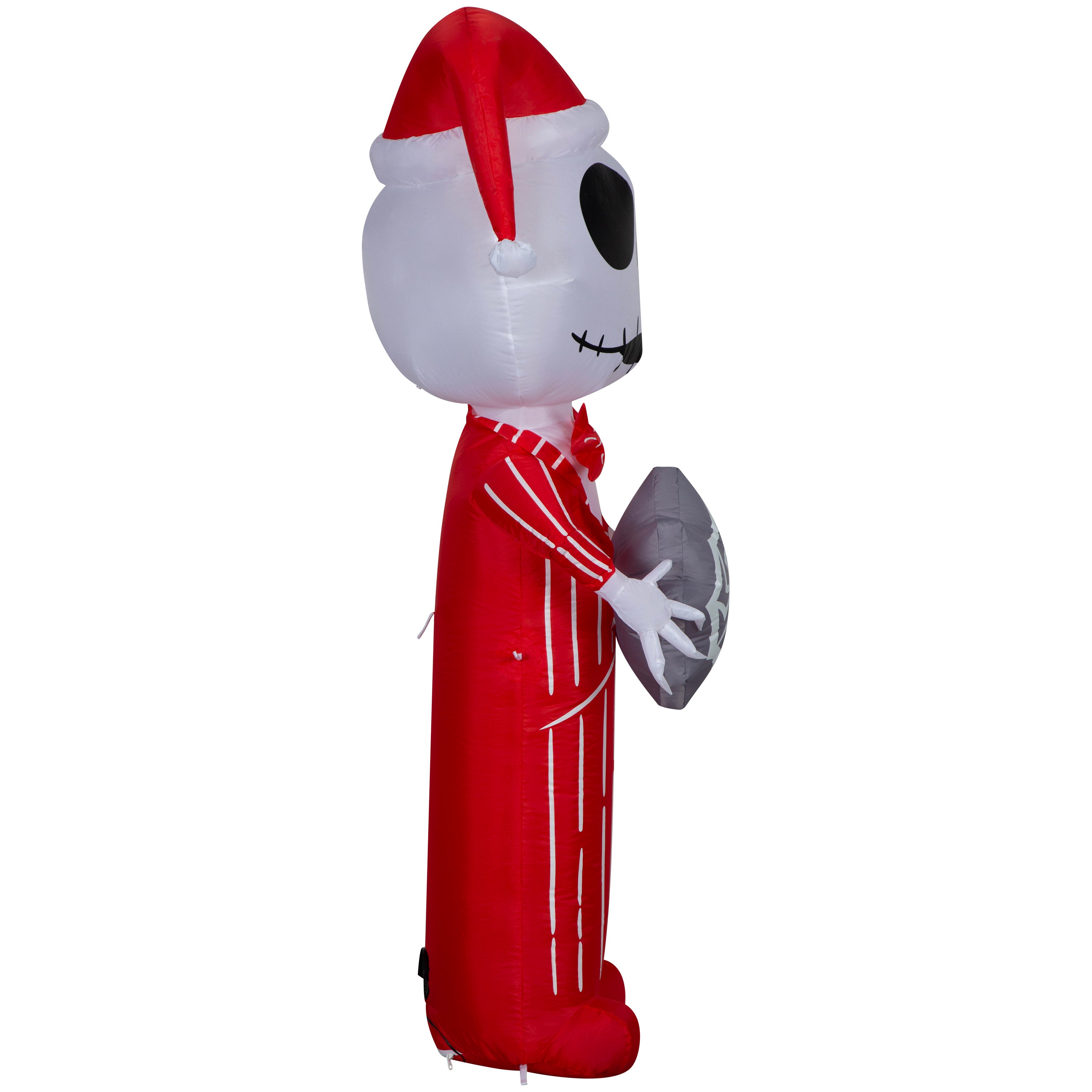 Gemmy Christmas Inflatable Jack Skellington in Red Suit with Spider Snowflake, 5.5 ft Tall, Multi