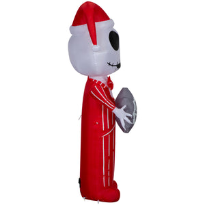 Gemmy Christmas Inflatable Jack Skellington in Red Suit with Spider Snowflake, 5.5 ft Tall, Multi