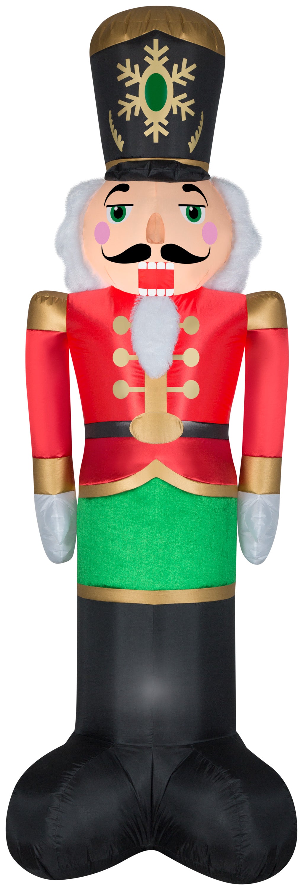 Gemmy Christmas Airblown Inflatable Mixed Media Luxe Nutcracker, 8 ft Tall, Multi