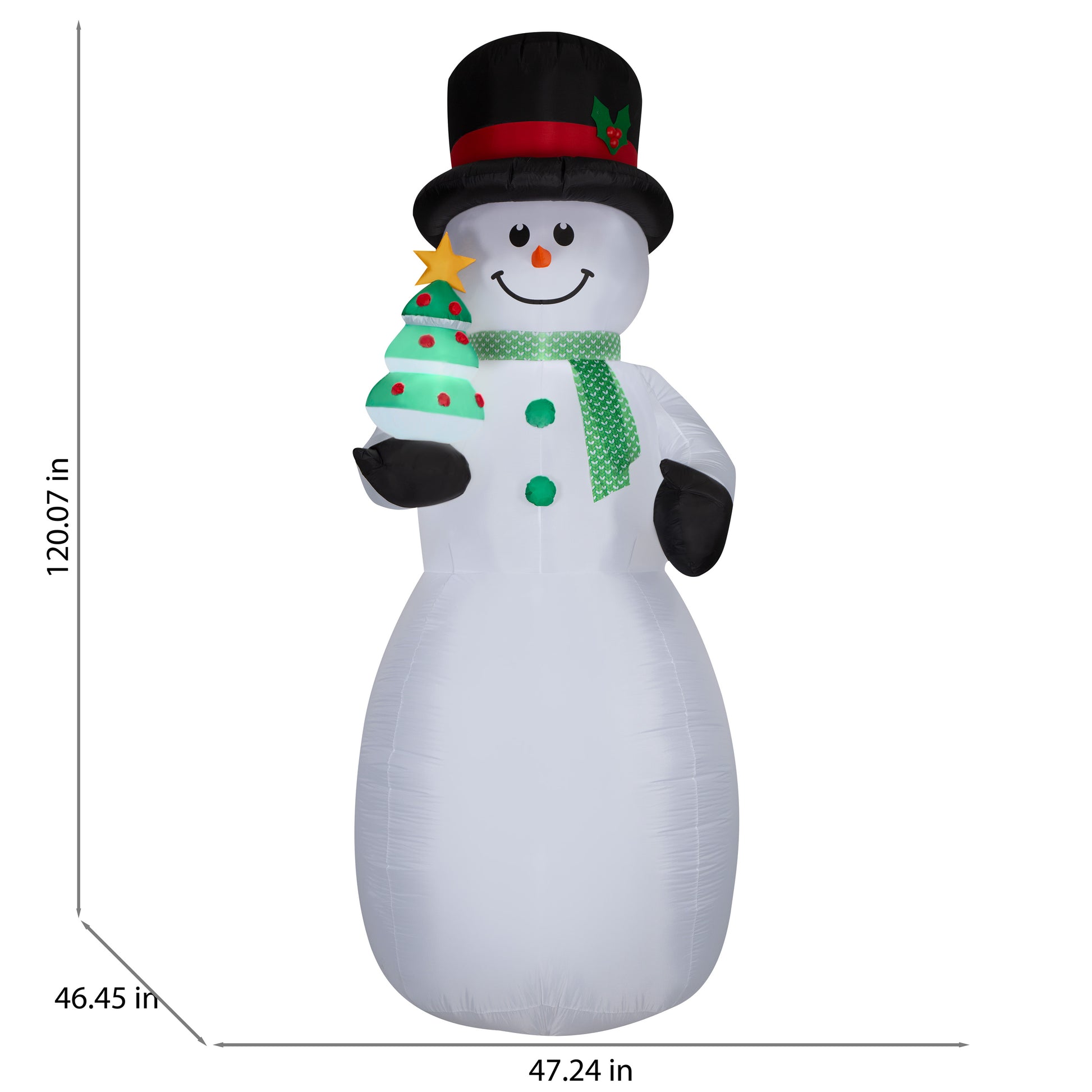 Giant Christmas Inflatable Snowman, 10 ft Tall dimensions
