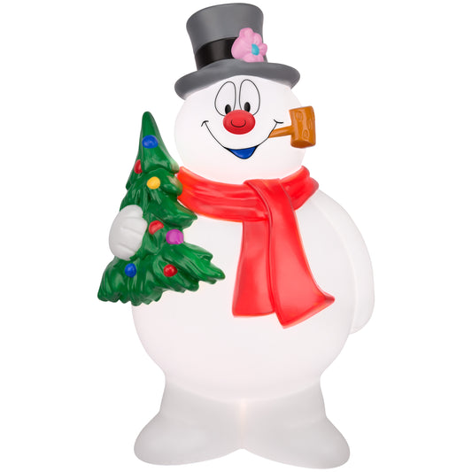Lighted Blow Mold Outdoor Decor Frosty w/Tree 24" WB
