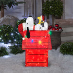 Load image into Gallery viewer, Gemmy Peanuts Snoopy on Doghouse Tinsel Yard Sculpture, 40-Inch, Pre-Lit LED Christmas Decor
