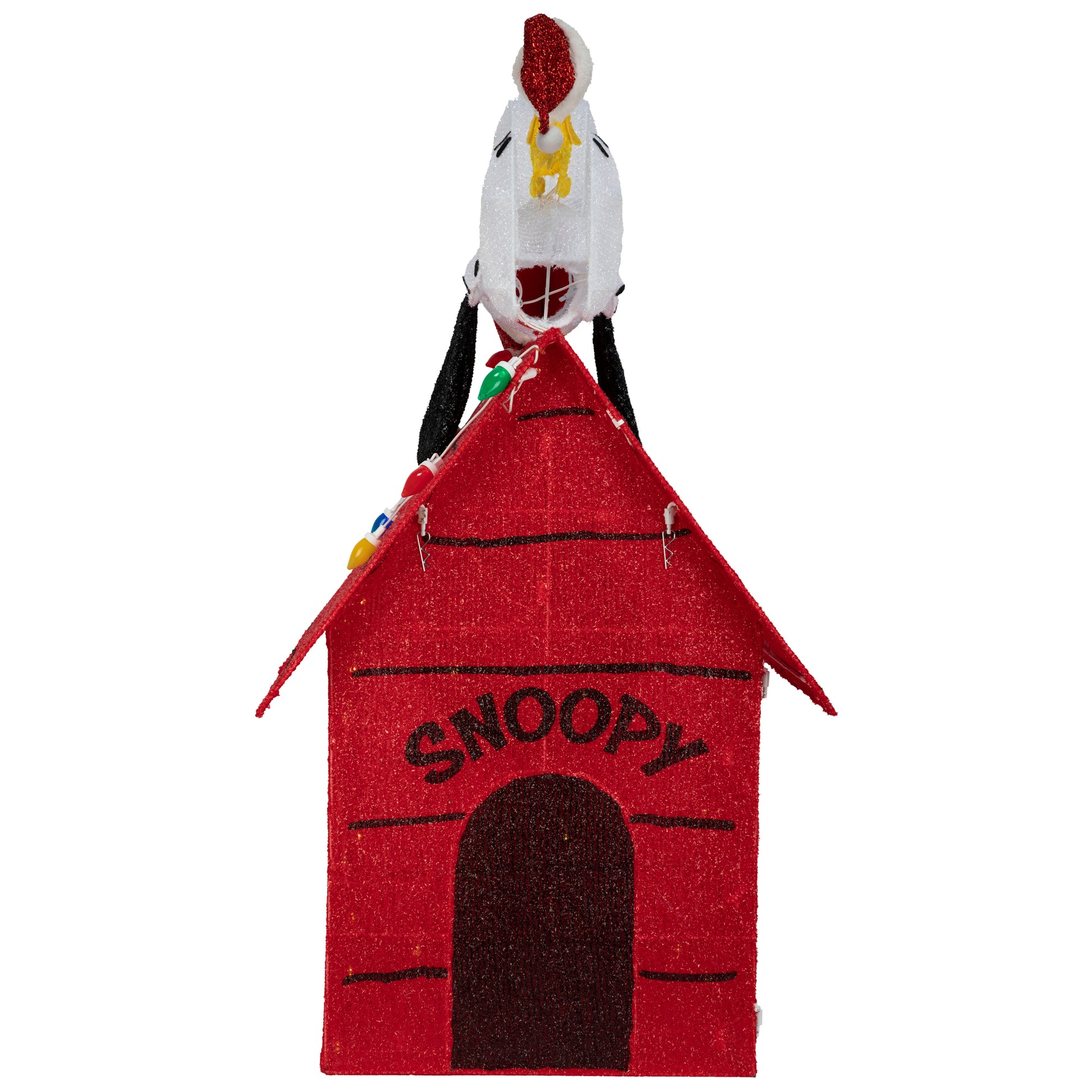 Peanuts Snoopy on Doghouse Tinsel Yard Sculpture, 40-Inch, Pre-Lit LED Christmas Décor image 4