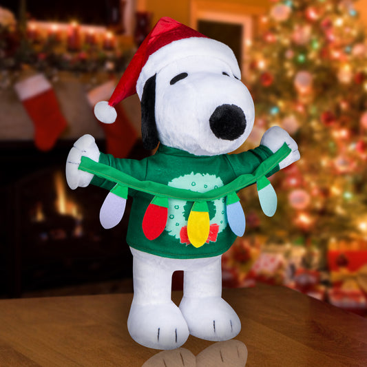 Gemmy Snoopy Holiday Greeter with Light String, Multi