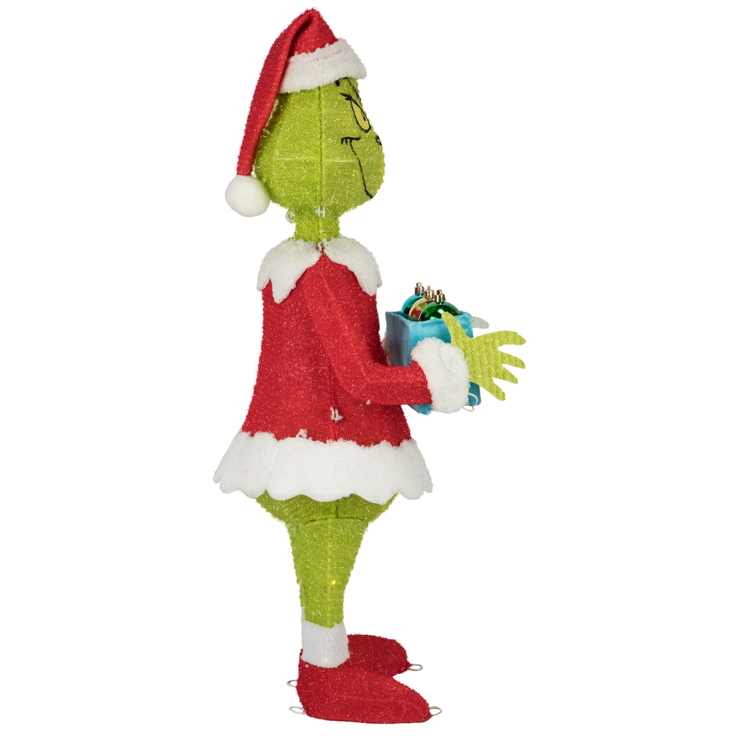 3D Holiday Lighted Tinsel Sculpture Grinch w/Ornament Box 30" Dr. Seuss image 4