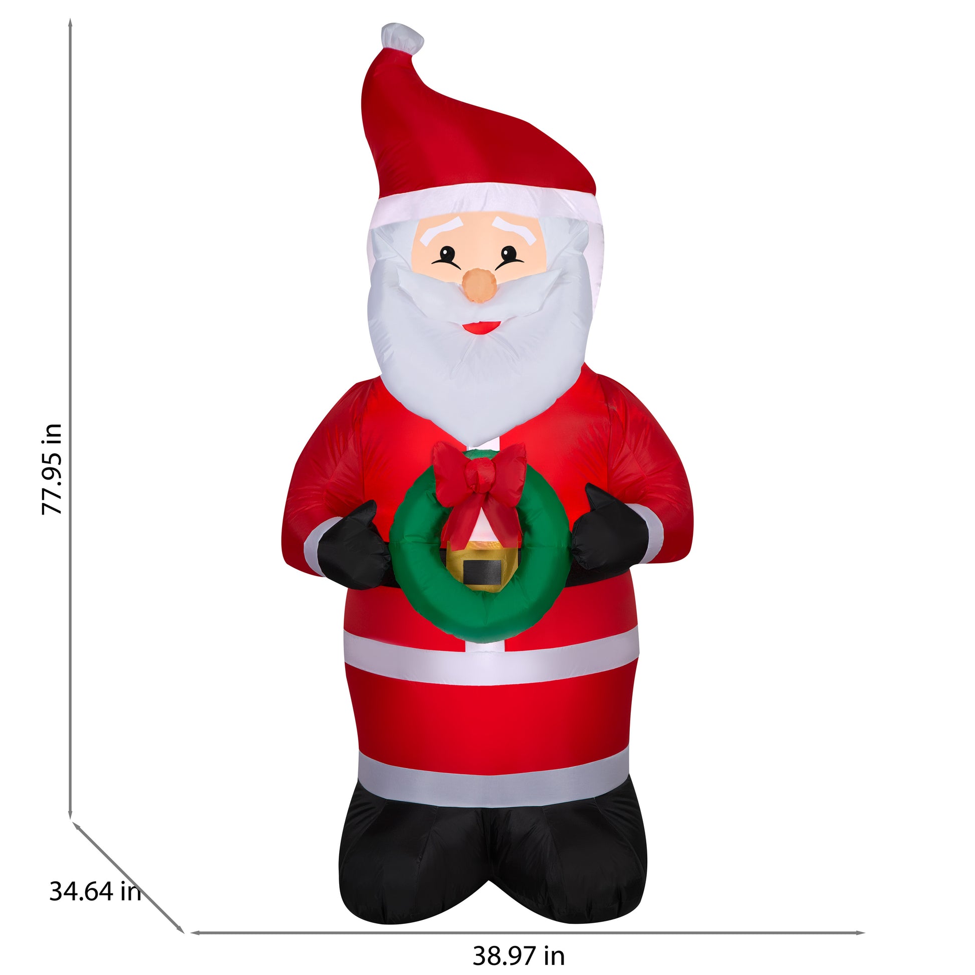 Christmas Inflatable Santa OPP, 6.5 ft Tall dimensions