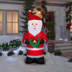 Gemmy Christmas Airblown Inflatable Santa OPP , 6.5 ft Tall, Multi