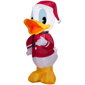 Gemmy Christmas Inflatable Donald Duck in Santa Suit, 3.5 ft Tall, Multi