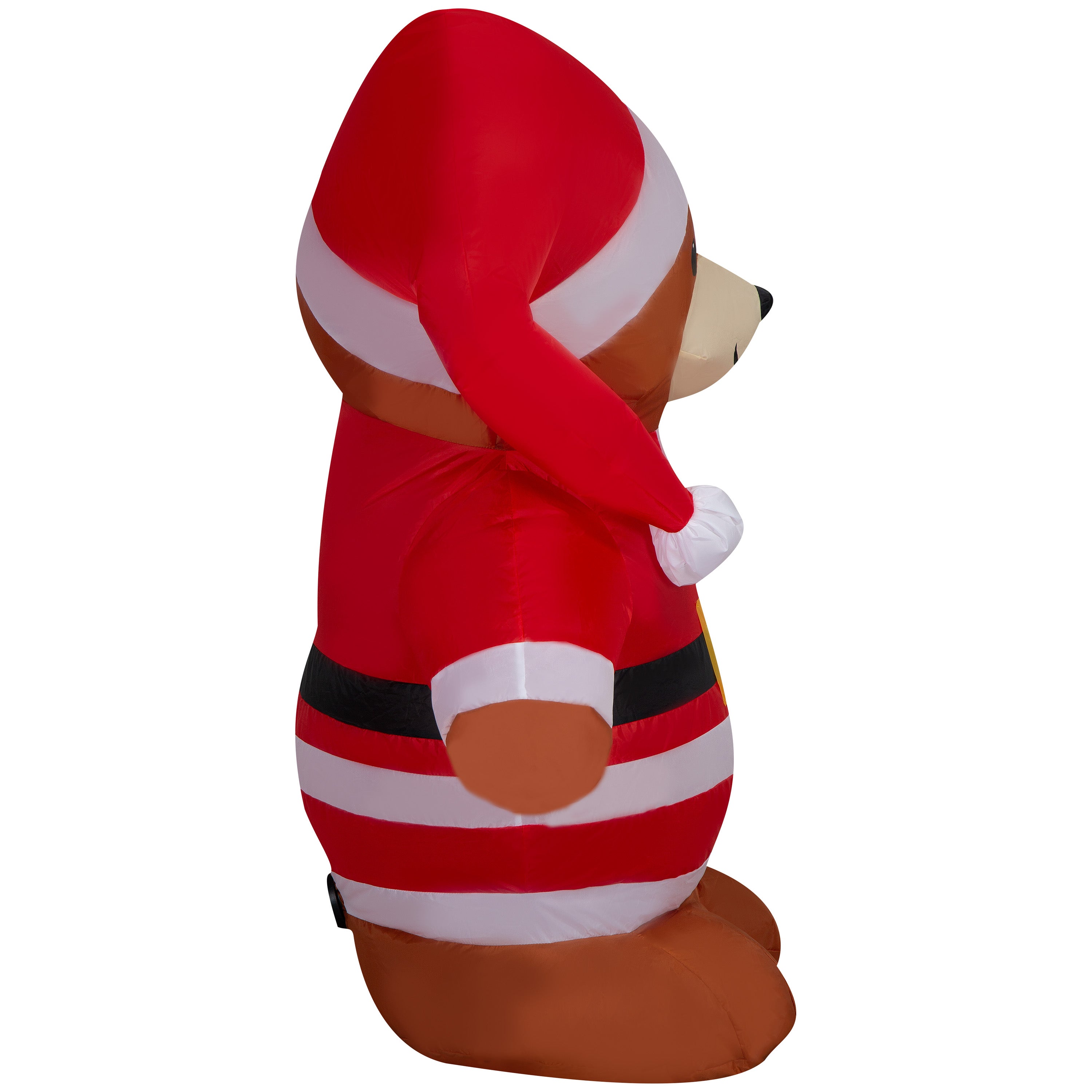 Gemmy Christmas Airblown Inflatable Brown Bear in Santa Suit, 3.5 ft Tall, Multicolored