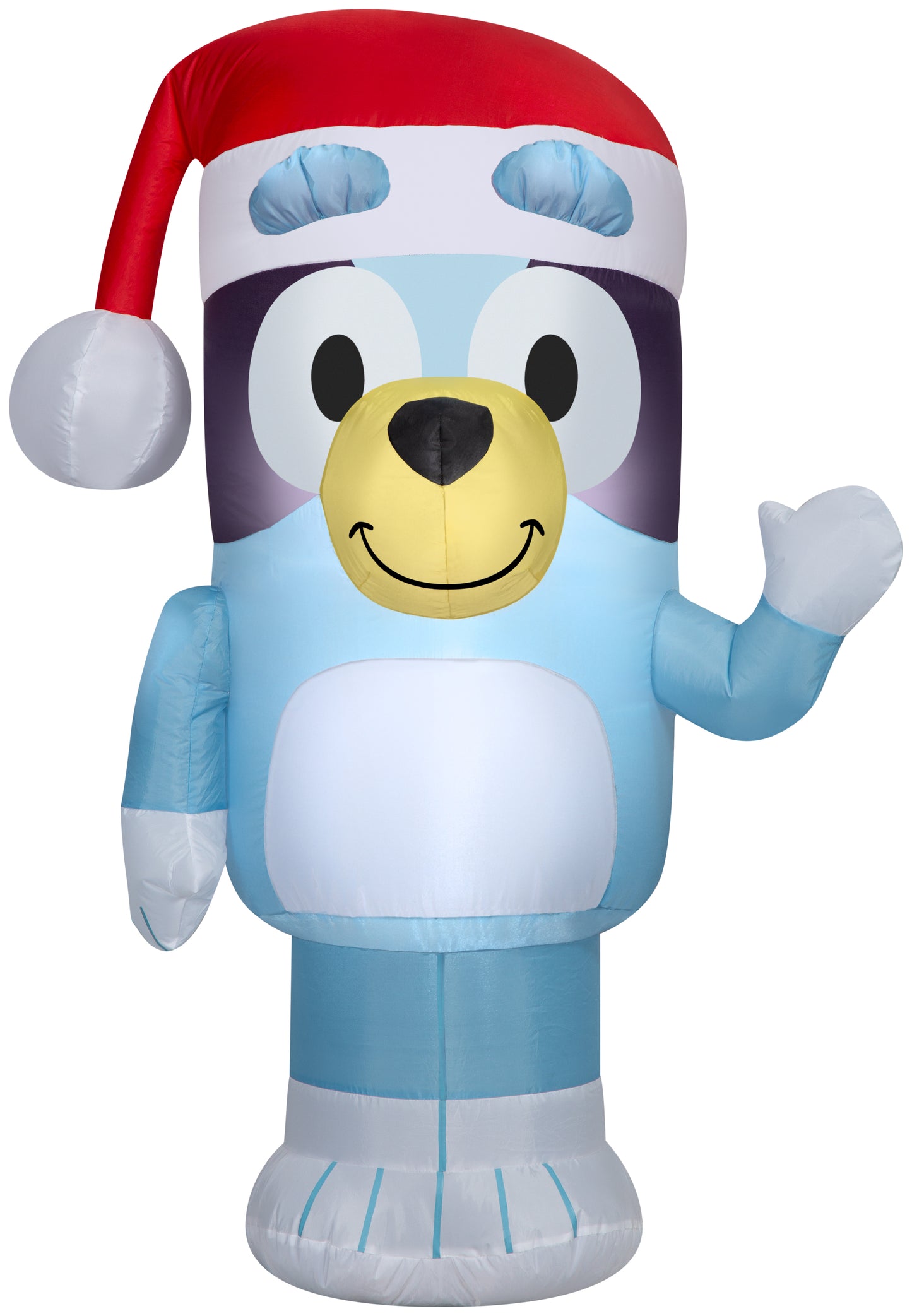 Gemmy Christmas Airblown Inflatable Bluey in Santa Hat Bluey, 3.5 ft Tall, Blue
