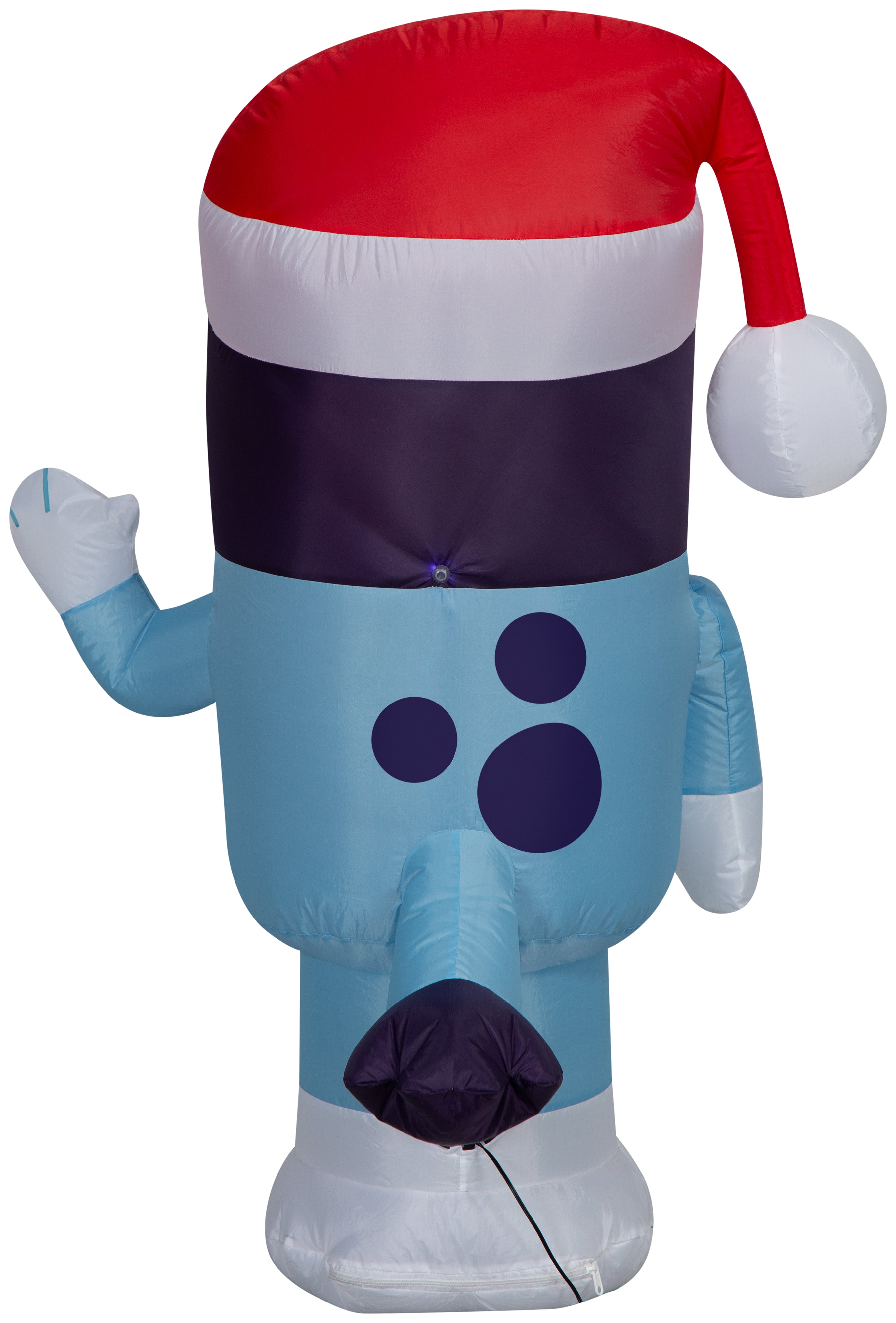 Gemmy Christmas Airblown Inflatable Bluey in Santa Hat Bluey, 3.5 ft Tall, Blue