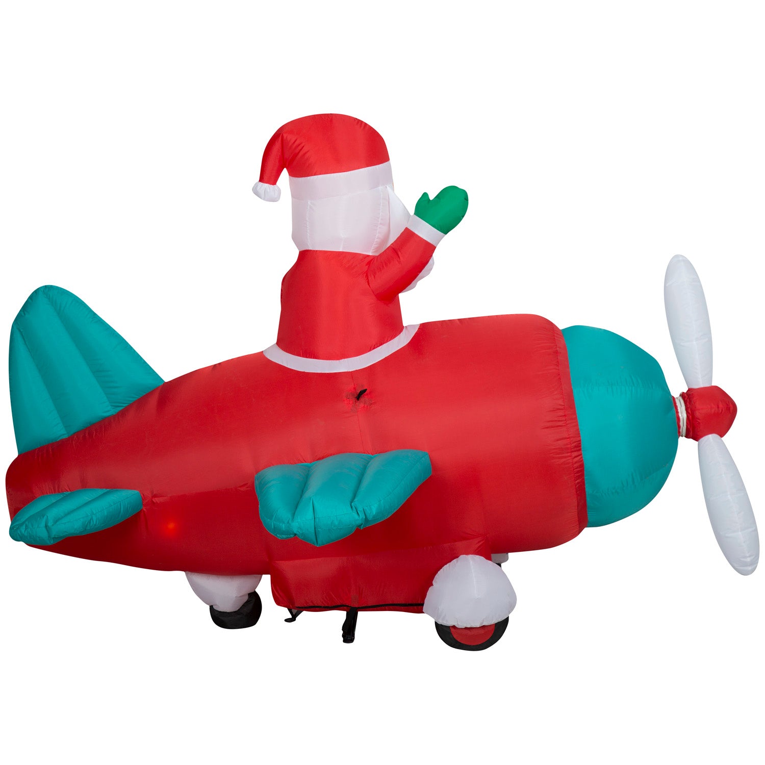 Gemmy Animated Christmas Inflatable Santa in Vintage Plane, 5 ft Tall, Multi