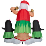 Load image into Gallery viewer, Gemmy Animated Christmas Inflatable Hula Santa and Penguins, 5.5 ft Tall, Multi
