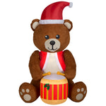 Load image into Gallery viewer, Gemmy Animated Christmas Inflatable Drummer Boy Teddy Bear, 6 ft Tall, Multi
