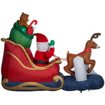 Load image into Gallery viewer, Gemmy Animated Christmas Inflatable Santa in Sleigh, 7 ft Tall, Multi
