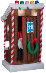 Load image into Gallery viewer, Gemmy Animated Christmas Airblown Inflatable Santa&#39;s Outhouse , 6 ft Tall, Multi
