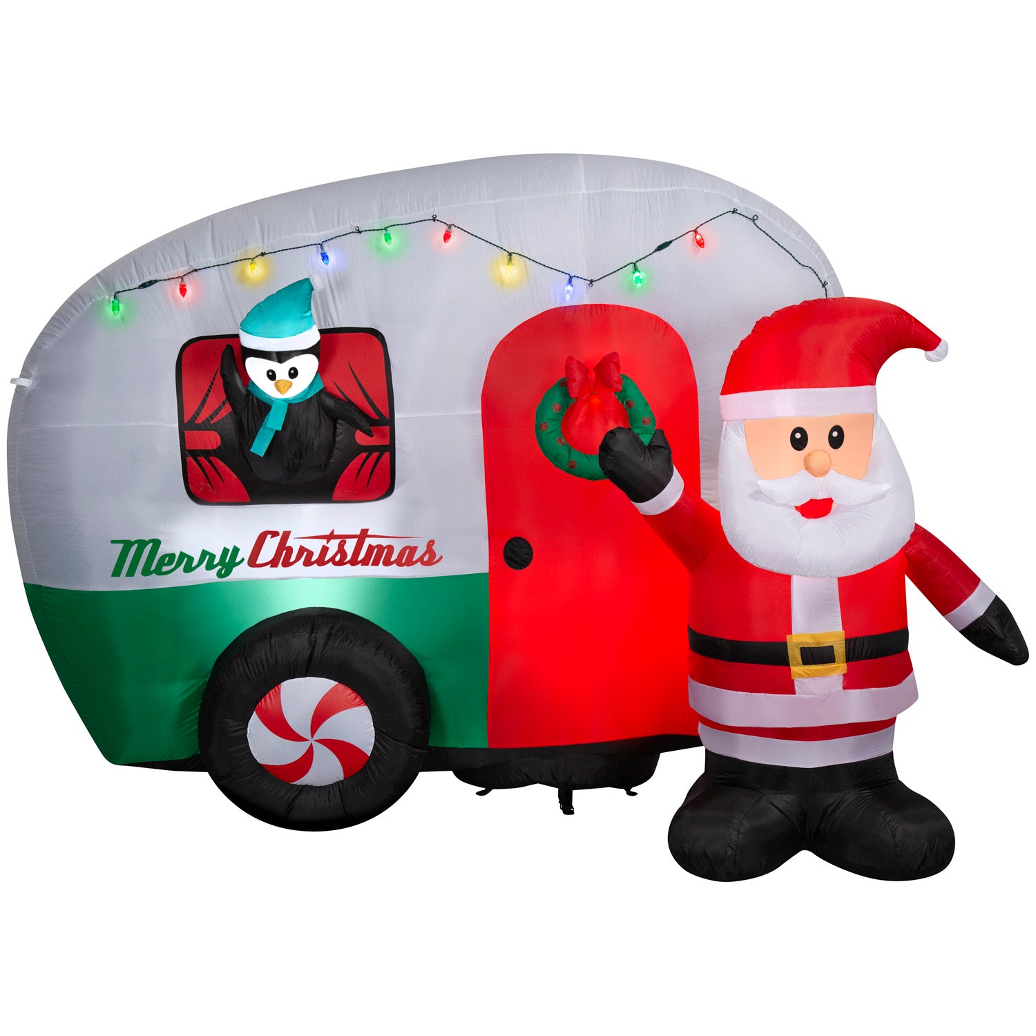 Gemmy Christmas Inflatable Santa's RV, 6 ft Tall, Multi