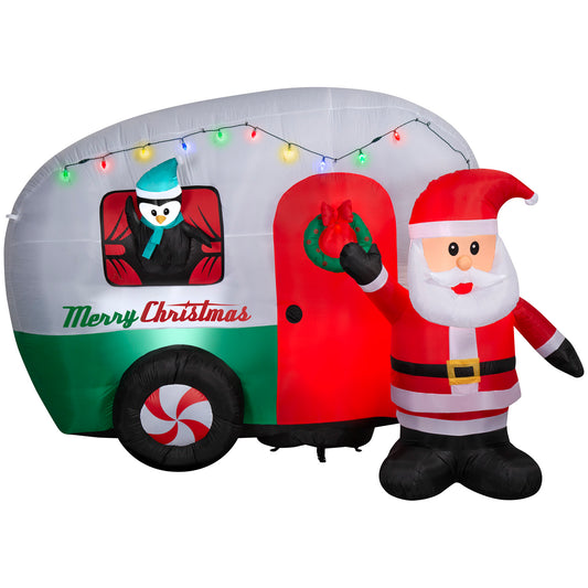 Christmas Inflatable Santa's RV, 6 ft Tall
