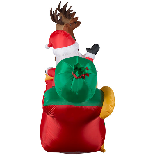 Christmas Inflatable Santa's Sleigh with Flying Reindeer, 5.5 ft Tall image 2