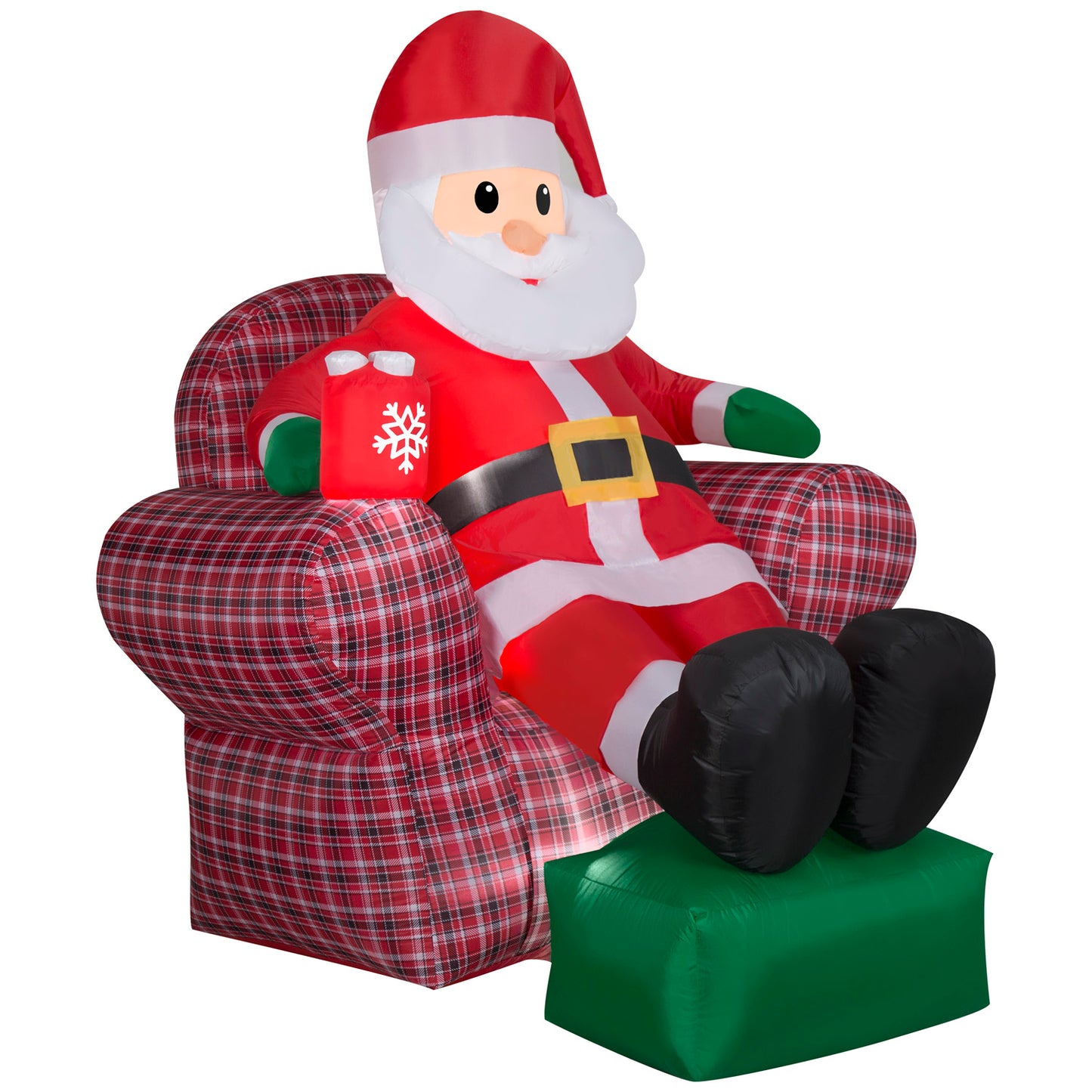 Christmas Inflatable Santa in Recliner, 6 ft Tall