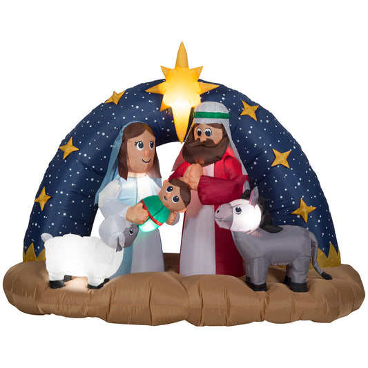 Christmas Inflatable Starry Nativity Scene, 5 ft Tall
