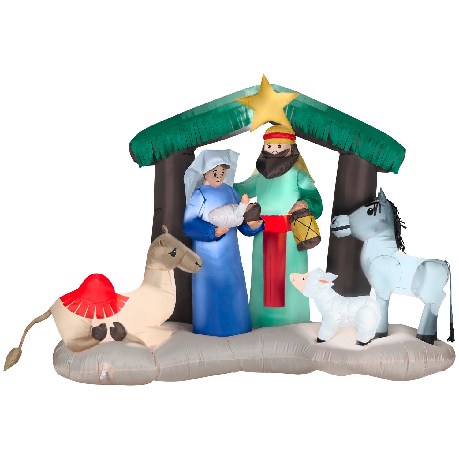 Gemmy Christmas Inflatable Nativity Scene, 4.5 ft Tall, Multi