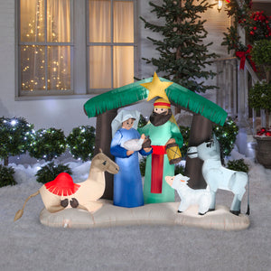 Gemmy Christmas Inflatable Nativity Scene, 4.5 ft Tall, Multi
