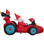 Load image into Gallery viewer, Gemmy Christmas Inflatable Santa in Racecar with Penguins, 4 ft Tall, Multi
