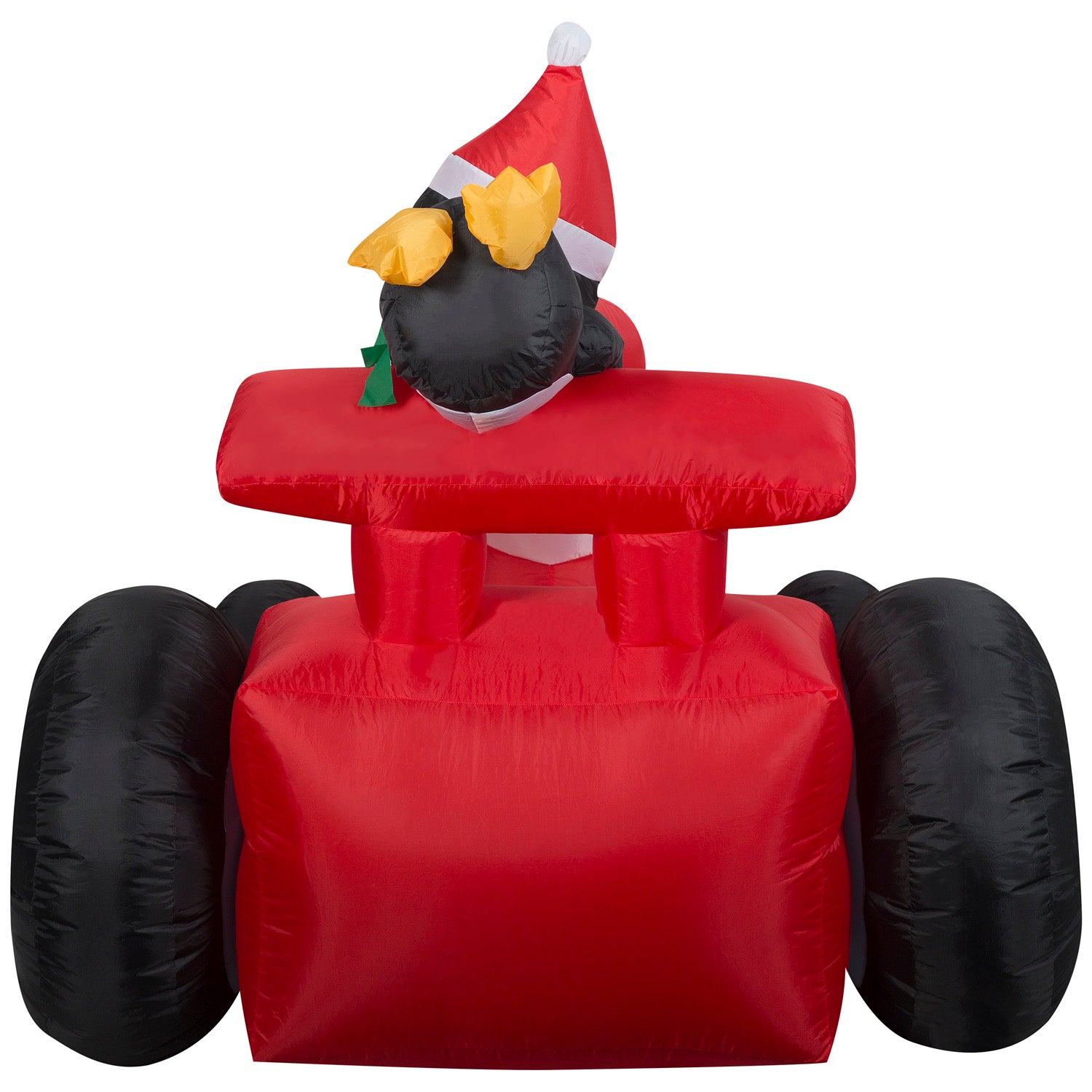 Gemmy Christmas Inflatable Santa in Racecar with Penguins, 4 ft Tall, Multi
