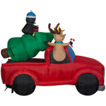 Load image into Gallery viewer, Gemmy Christmas Inflatable Santa in Vintage Truck, 6 ft Tall, Multi

