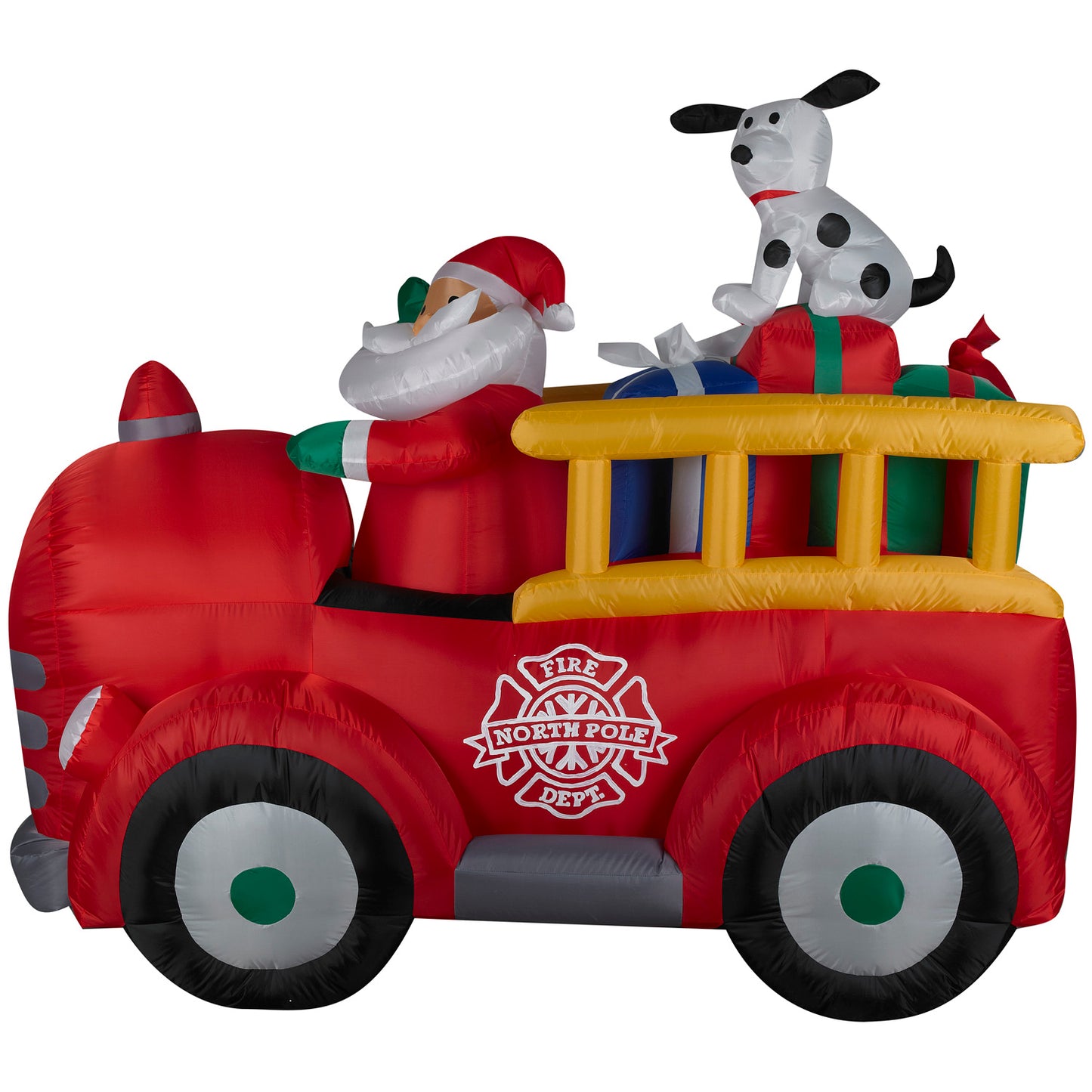 Christmas Inflatable Santa's Vintage Fire Truck, 5 ft Tall image 4
