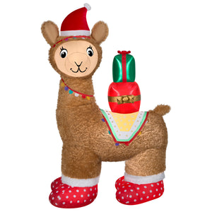 Gemmy Christmas Inflatable Luxe Alpaca, 7 ft Tall, Multi